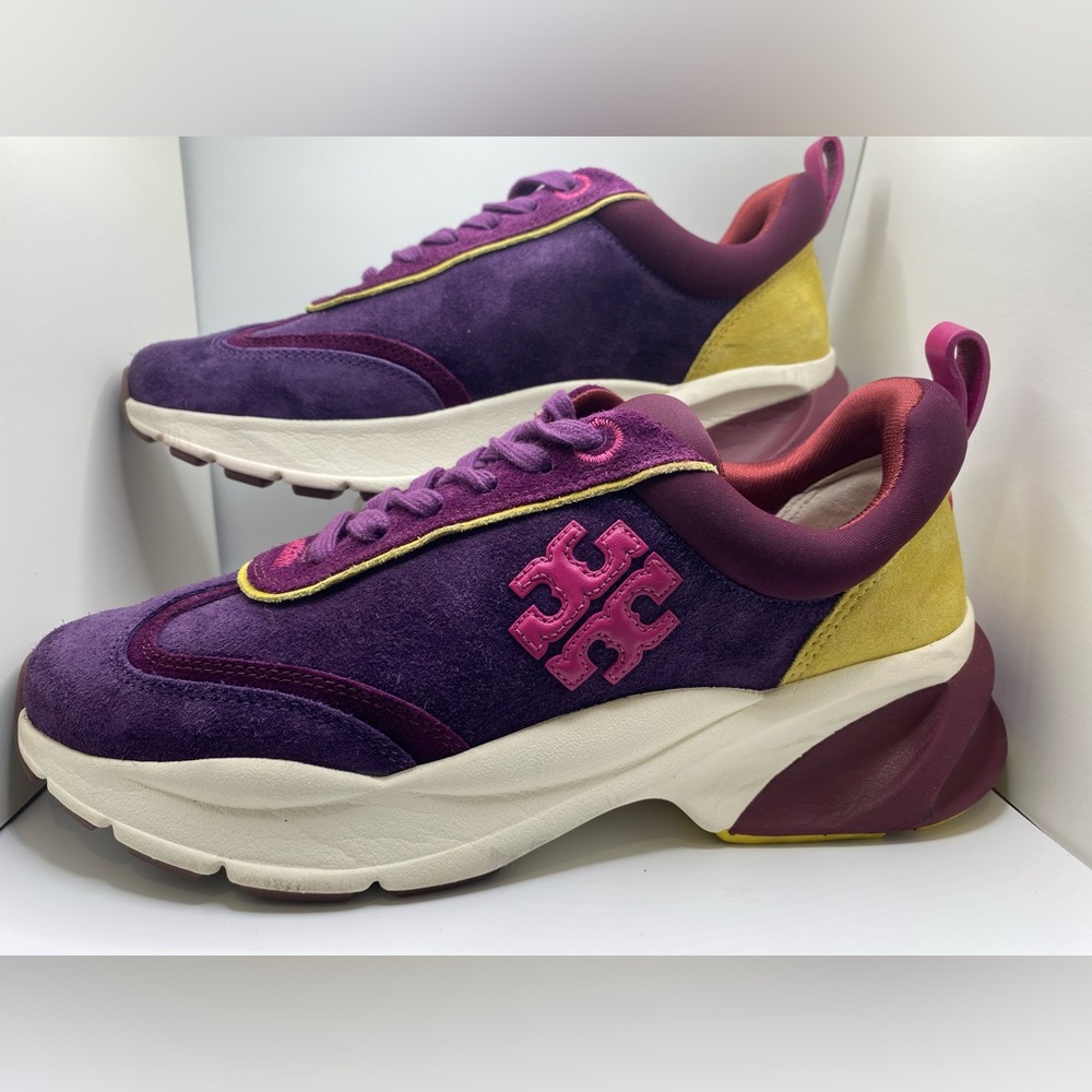 Tory Burch Women's Good Luck Trainer Purple Pink Sneakers Size 9